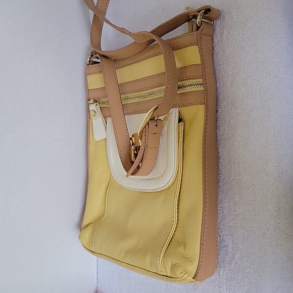 Emma Fox yellow/tan leather crossbody handbag - Picture 8 of 16